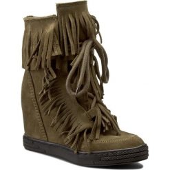 Sneakersy R.POLAŃSKI - 818 Zielona Oliwka. Czarne sneakersy damskie marki R.Polański, ze skóry, na obcasie. W wyprzedaży za 249,00 zł.