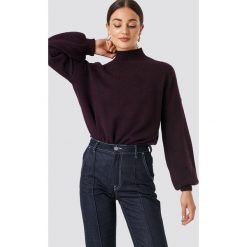 NA-KD Sweter z bufiastym rękawem - Purple. Fioletowe swetry oversize damskie NA-KD, z dzianiny. Za 161,95 zł.
