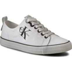 Tenisówki CALVIN KLEIN JEANS - Dora R3556 White. Białe półbuty damskie Calvin Klein Jeans, bez wzorów, z jeansu, bez zapięcia. W wyprzedaży za 299,00 zł.
