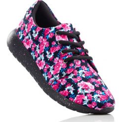 Buty sportowe damskie: Buty sportowe w kwiaty bonprix czarno-różowy
