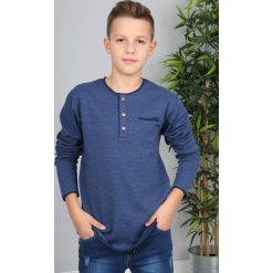 Chabrowa Bluzka NDZ8140. Niebieskie t-shirty chłopięce marki Fasardi, bez wzorów, bez rękawów. Za 39,00 zł.
