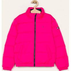 Tommy Hilfiger - Kurtka puchowa dziecięca 140-176 cm. Różowe kurtki dziewczęce TOMMY HILFIGER, bez wzorów, z poliesteru, krótkie, bez kaptura. Za 749,90 zł.