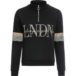 Bluza dresowa bonprix czarno-kremowy. Czarne bluzy damskie bonprix, z dresówki, bez kaptura. Za 109,99 zł.