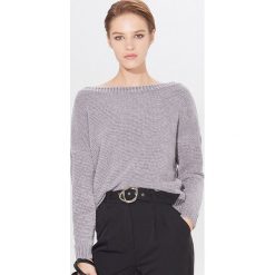 Szenilowy sweter oversize - Szary. Szare swetry damskie Mohito, s, bez wzorów, bez rękawów, bez kaptura. W wyprzedaży za 59,99 zł.