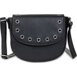 Torebka na ramię z oczkami bonprix czarno-srebrny kolor. Czarne torebki klasyczne damskie marki bonprix, z denimu. Za 54,99 zł.