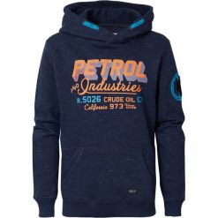 Bluza z kapturem. Niebieskie bluzy męskie rozpinane marki Petrol Industries, l, z bawełny, z długim rękawem, długie, z kapturem. Za 176,36 zł.