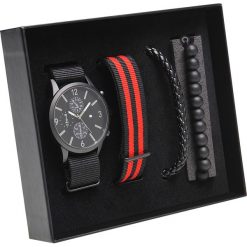 ZEGAREK W STYLU CHRONOGRAF 3X1 Z PASKIEM TYPU CANTERBURY. Czarne zegarki męskie Top Secret. W wyprzedaży za 69,99 zł.