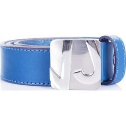 Pasek skórzany Versace Jeans. Niebieskie paski męskie w paski, z jeansu. Za 579,00 zł.
