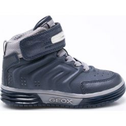 Geox - Buty dziecięce. Szare buty chłopięce sportowe marki Geox, z gumy, z okrągłym noskiem, na sznurówki. W wyprzedaży za 199,90 zł.