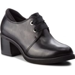 Półbuty TAMARIS - 1-23303-21 Black 001. Czarne creepersy damskie Tamaris, z materiału, na obcasie. Za 279,90 zł.