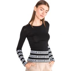 Guess Sweter Czarny. Czarne bluzy damskie Guess, xs, z aplikacjami, z elastanu, bez rękawów, bez kaptura. Za 407,95 zł.