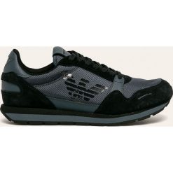 Emporio Armani - Buty. Niebieskie sneakersy męskie Emporio Armani, z okrągłym noskiem, na sznurówki. W wyprzedaży za 679,90 zł.
