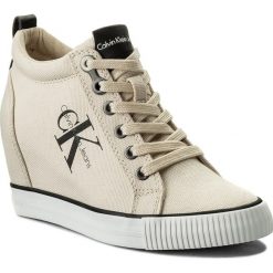 Sneakersy CALVIN KLEIN JEANS - Ritzy R3551 Ivory. Brązowe półbuty damskie marki Calvin Klein Jeans, z jeansu. Za 519,90 zł.