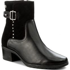 Botki CAPRICE - 9-25312-29 Black Comb 019. Czarne botki damskie na obcasie Caprice, ze skóry. W wyprzedaży za 249,00 zł.