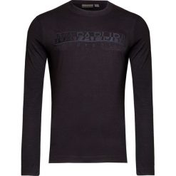 T-shirt NAPAPIJRI SERBER LS. Czarne t-shirty męskie Napapijri, z dzianiny, z okrągłym kołnierzem, długie. W wyprzedaży za 165,00 zł.