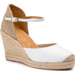 Espadryle UNISA - Castilla 19 Sty White Softy Ss. Białe espadryle damskie marki Unisa, bez wzorów, ze skóry, bez obcasa, na obcasie. Za 349,00 zł.