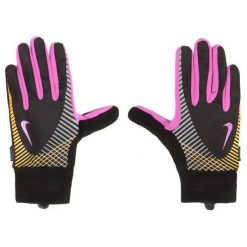Rękawiczki damskie: Nike Rękawiczki damskie Elite Storm Fit Tech Run Gloves Black/club Pink/laser Orange r. L