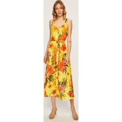 Desigual - Sukienka plażowa. Żółte stroje kąpielowe damskie Desigual, s, bez wzorów, z materiału. W wyprzedaży za 219,90 zł.