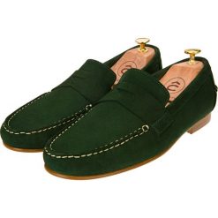Buty Zielone Manso. Zielone mokasyny męskie LANCERTO, na lato, z jeansu, klasyczne. W wyprzedaży za 399,00 zł.