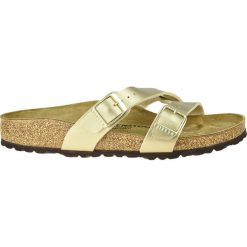 Birkenstock Yao Balance BF 1016685. Żółte klapki damskie Birkenstock, bez wzorów, bez obcasa. W wyprzedaży za 249,99 zł.