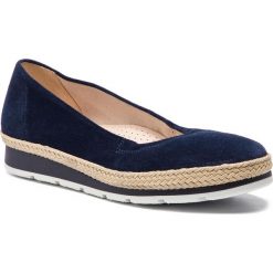 Espadryle GABOR - 22.400.66 River. Niebieskie espadryle damskie marki Gabor, z materiału, na płaskiej podeszwie. Za 379,00 zł.