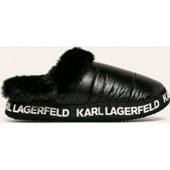 Karl Lagerfeld - Kapcie. Czarne kapcie damskie KARL LAGERFELD, z gumy. W wyprzedaży za 229,90 zł.