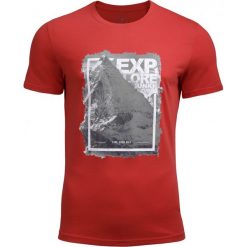 T-shirt męski TSM606 - czerwony - Outhorn. Czerwone koszulki męskie Outhorn, m, bez wzorów, bez kołnierzyka, bez rękawów. W wyprzedaży za 39,99 zł.