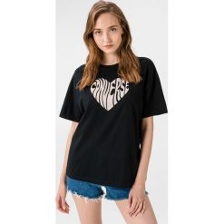 Converse Koszulka Czarny. Czarne koszulki damskie Converse, m, z nadrukiem, z bawełny, bez kołnierzyka, z krótkim rękawem. Za 154,95 zł.