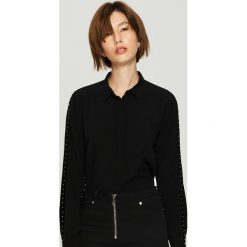 Koszula z lampasami - Czarny. Czarne koszule wiązane damskie Sinsay, l. Za 59,99 zł.
