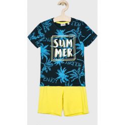 Blukids - Komplet dziecięcy 98-134 cm. Niebieskie spodnie chłopięce Blukids, z nadrukiem, z bawełny. W wyprzedaży za 49,90 zł.