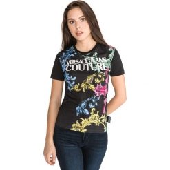 Versace Jeans Koszulka Czarny. Czarne topy damskie Versace Jeans, xs, z nadrukiem, z bawełny, bez kołnierzyka. Za 645,95 zł.
