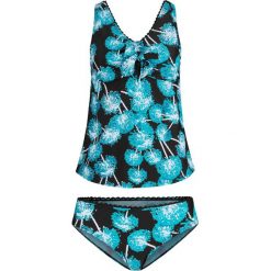 Tankini (2 części) bonprix czarno-turkusowy w kwiaty. Czarne stroje kąpielowe damskie bonprix, w kwiaty. Za 99,99 zł.