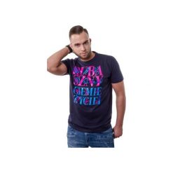 T-shirt Rubaszny Ciemiężyciel. Niebieskie t-shirty męskie Piekuo, s, z nadrukiem, z tkaniny, klasyczne, z okrągłym kołnierzem. Za 59,00 zł.