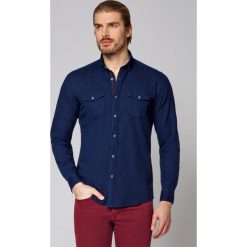 Koszula Jeansowa Granatowa Bayview. Niebieskie koszule męskie LANCERTO, s, z bawełny, eleganckie. W wyprzedaży za 99,90 zł.