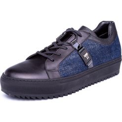 Trampki i Espadryle Loriblu. Czarne espadryle męskie Loriblu, bez wzorów, ze skóry. Za 1440,00 zł.