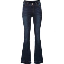 Dżinsy ze stretchem Bootcut bonprix ciemnoniebieski "stone used". Niebieskie jeansy damskie bonprix, z jeansu. Za 129,99 zł.