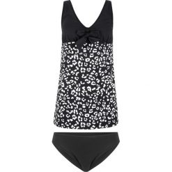 Tankini z długim topem, szybko schnące (2 części) bonprix czarno-biały. Czarne stroje kąpielowe damskie bonprix, bez wzorów. Za 129,99 zł.