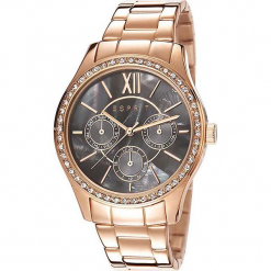 Zegarek kwarcowy "Paige" w kolorze perłowobrązowo-różowozłotym. Żółte, analogowe zegarki damskie Esprit Watches, ze stali. W wyprzedaży za 318,95 zł.