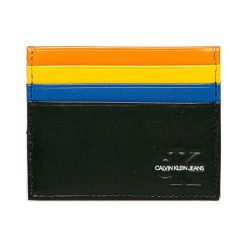 Calvin Klein Jeans - Portfel skórzany. Czarne portfele męskie Calvin Klein Jeans, bez wzorów, z jeansu. Za 179,90 zł.