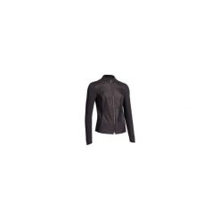 Bluza jeździecka 500 damska. Czarne bluzy damskie FOUGANZA, bez wzorów, z elastanu, bez rękawów, bez kaptura. Za 129,99 zł.