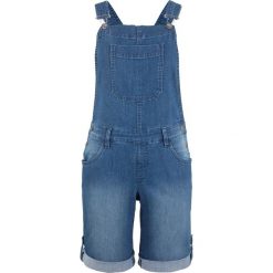 Krótkie ogrodniczki dżinsowe bonprix niebieski. Niebieskie jeansy damskie bonprix, z jeansu. Za 109,99 zł.