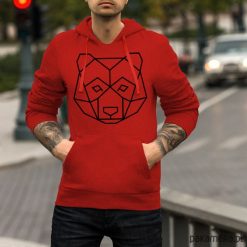 Geo Miś Męska Kangurka Czerwona. Czerwone bluzy męskie marki Pakamera, m, z nadrukiem, bez kołnierzyka, bez rękawów, bez kaptura. Za 179,00 zł.