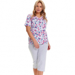 Piżama w kolorze szarym ze wzorem - t-shirt, spodnie. Szare piżamy damskie Doctor Nap, l. W wyprzedaży za 82,95 zł.