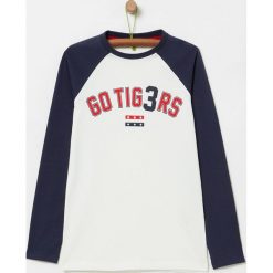 OVS - Longsleeve dziecięcy 146-170 cm. Białe t-shirty chłopięce OVS, z aplikacjami, z bawełny, z długim rękawem. Za 49,90 zł.