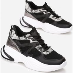 Czarne Sneakersy Olenore. Czarne sneakersy damskie Born2be, ze skóry. Za 99,99 zł.