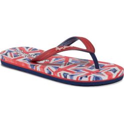 Japonki Pepe Jeans Dorset Beach PBS70033. Czerwone klapki damskie Pepe Jeans, bez wzorów, z jeansu, bez obcasa. Za 89,00 zł.
