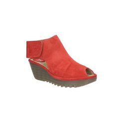 Sandały Fly London Sandały zamszowe na koturnie P500642007. Różowe sandały damskie marki Fly London, z zamszu, na koturnie. Za 298,99 zł.