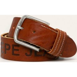 Pepe Jeans - Pasek skórzany Mathew. Pomarańczowe paski męskie Pepe Jeans, w paski, z jeansu. Za 179,90 zł.
