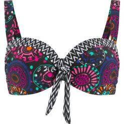 Biustonosz bikini na fiszbinach bonprix różowy z nadrukiem. Różowe stroje kąpielowe damskie marki bonprix, z nadrukiem. Za 79,99 zł.