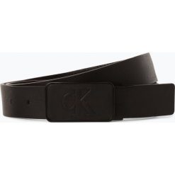 Calvin Klein Jeans - Męski pasek skórzany, czarny. Czarne paski męskie Calvin Klein Jeans, w paski, z jeansu. Za 229,95 zł.